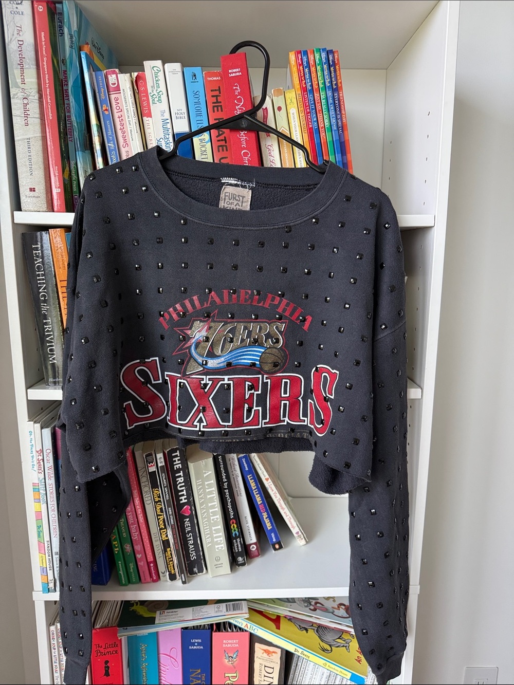 Furst of a kind vintage cropped sweatshirt Philadelphia sixers